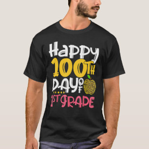 Camiseta 100 días feliz día del maestro Chica de primer gra