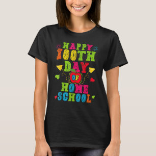 Camiseta 100 días feliz día del maestro de escuela en casa
