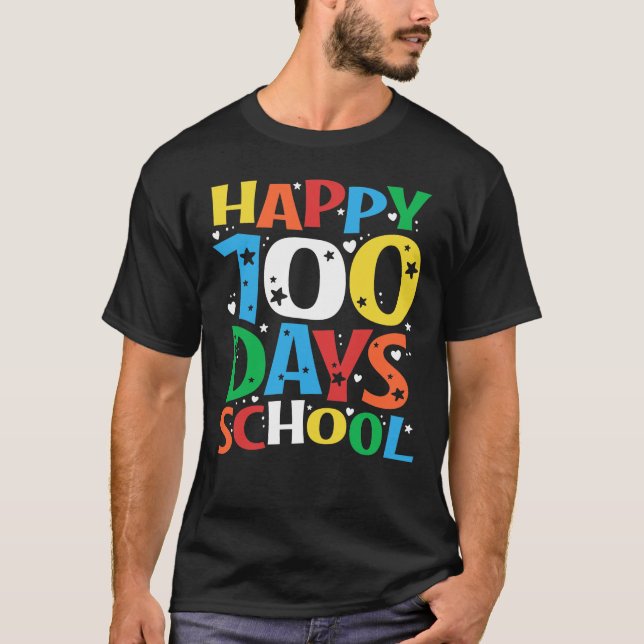 Camiseta 100 días feliz día del maestro escolar (Anverso)