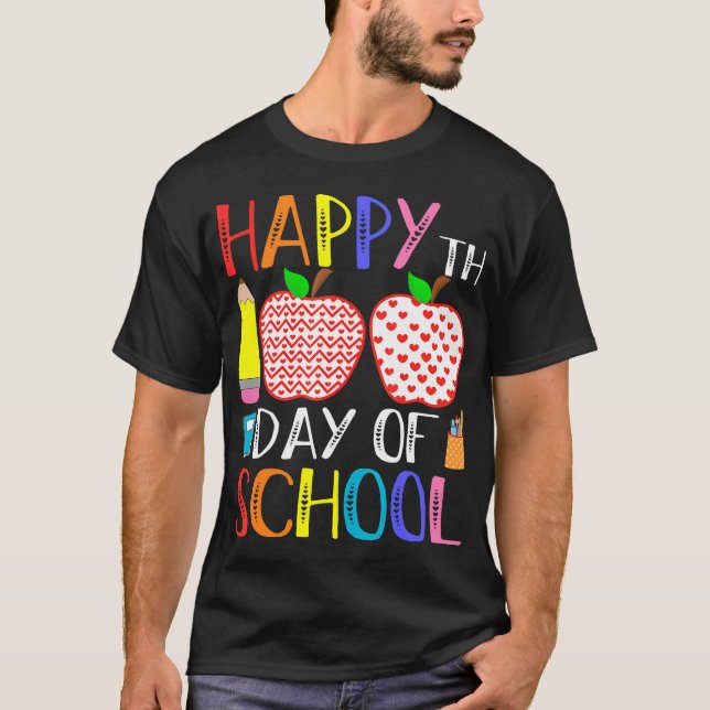 Camiseta 100 Días Feliz Día Del Maestro Escolar (Anverso)