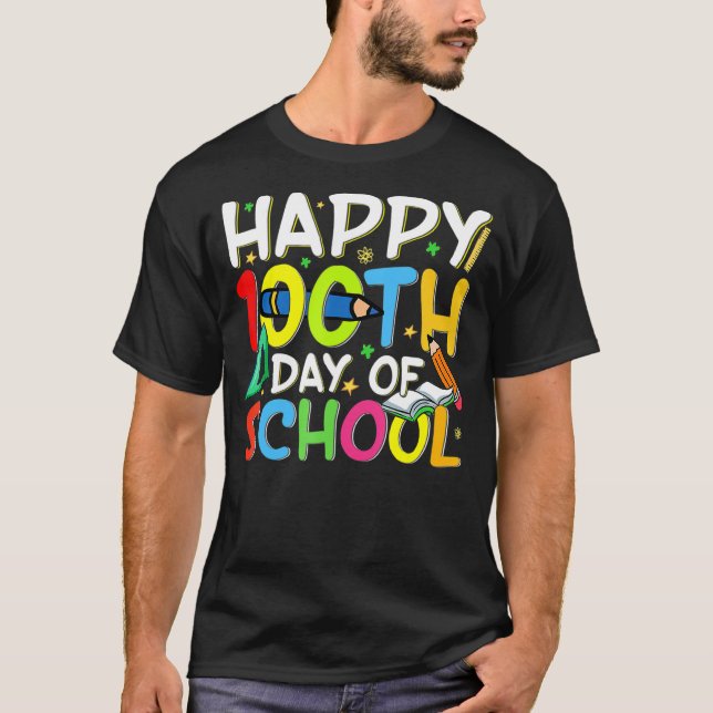 Camiseta 100 días feliz día del profesor universitario (Anverso)