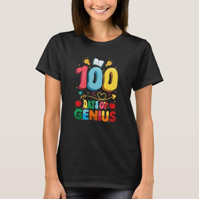 Camiseta 100 días Genius 100 días de maestro escolar (Anverso)