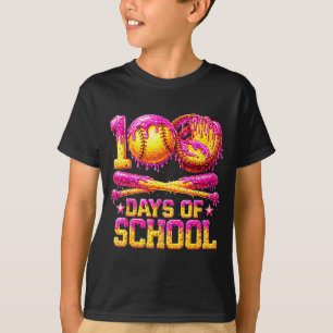 Camiseta 100 días goteando de helado de softball escolar 10
