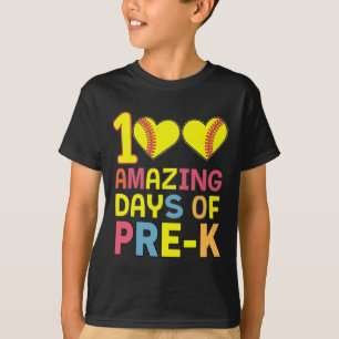 Camiseta 100 días increíbles del jugador de softbyll de pre