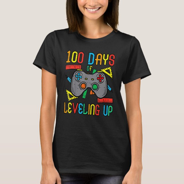 Camiseta 100 días Leveling Up Game Controller 100th Day Sch (Anverso)