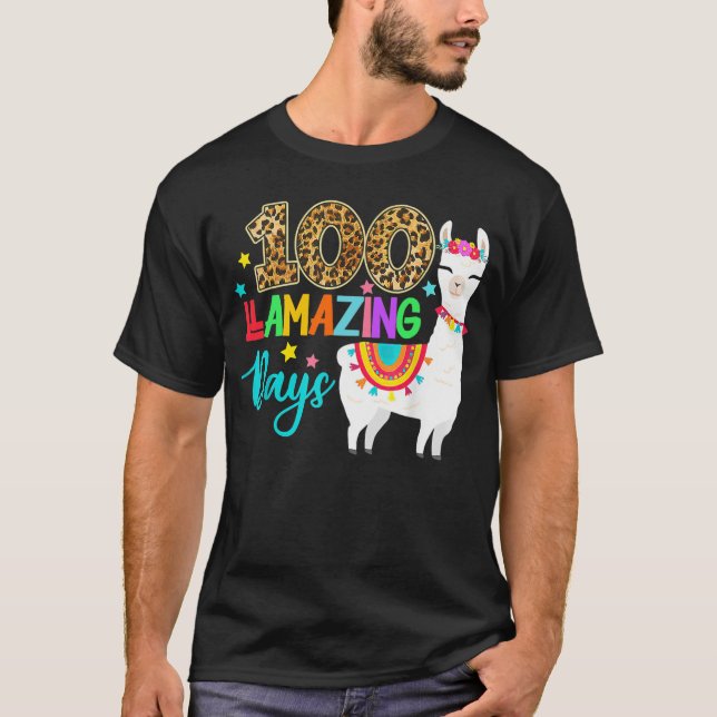 Camiseta 100 días llamativos llaman 100º día de la escuela (Anverso)