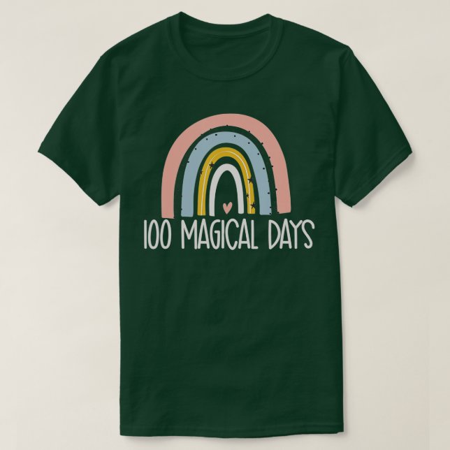Camiseta 100 días mágicos 100 días de magia del arcoiris es (Diseño del anverso)