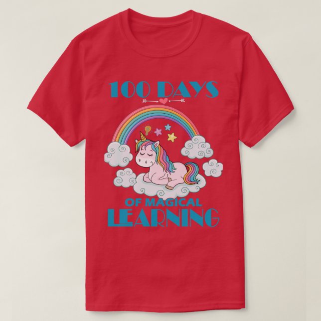 Camiseta 100 días mágicos de Chicas de unicornio 1 (Diseño del anverso)