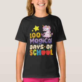 Camiseta 100 Días Mágicos De Escuela Maestra Unicornio