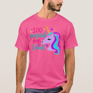 Camiseta 100 Días Mágicos De Escuela Unicornio