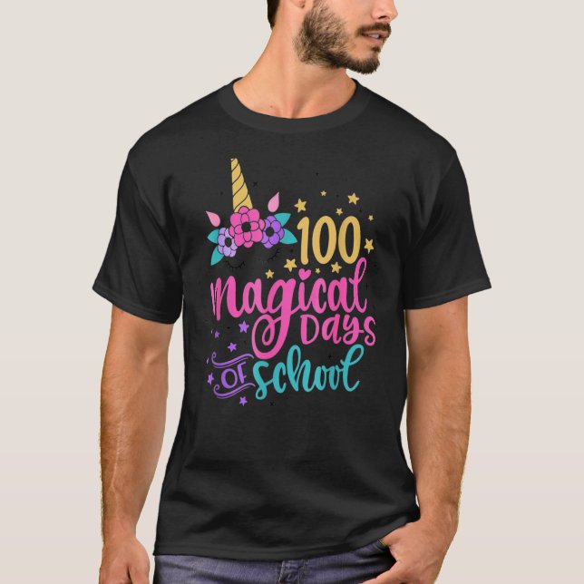 Camiseta 100 días mágicos de estudiante de docente de Unico (Anverso)