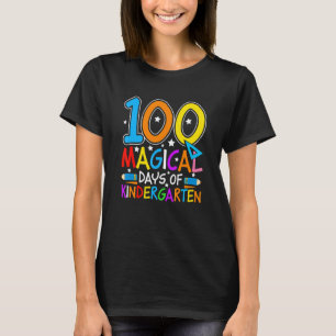 Camiseta 100 Días Mágicos De Kindergarten  Profesor Estudia