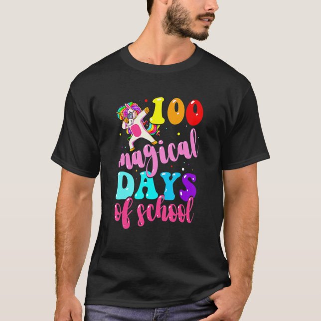 Camiseta 100 días mágicos de la escuela Unicornio (Anverso)