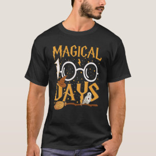 Camiseta 100 días mágicos de profesor divertido en la escue