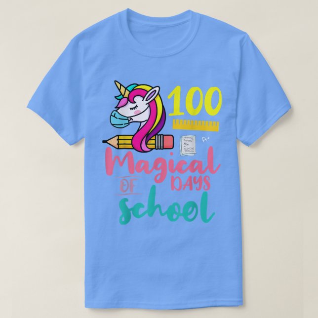 Camiseta 100 días mágicos de profesor universitario  (Diseño del anverso)