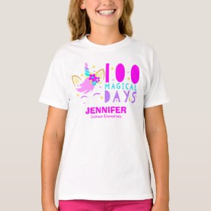 Camiseta 100 días mágicos de unicornio 100 días de clases