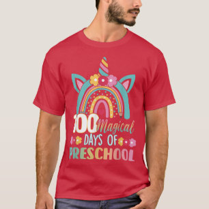 Camiseta 100 días mágicos del arcoiris preescolar 100 días