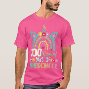 Camiseta 100 días mágicos del arcoiris preescolar 100 días