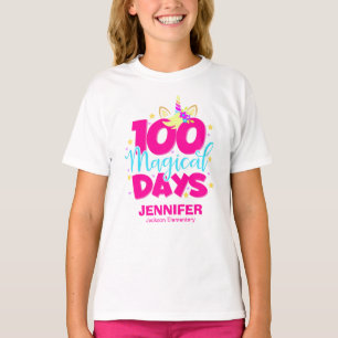 Camiseta 100 días mágicos en la escuela de Unicornio