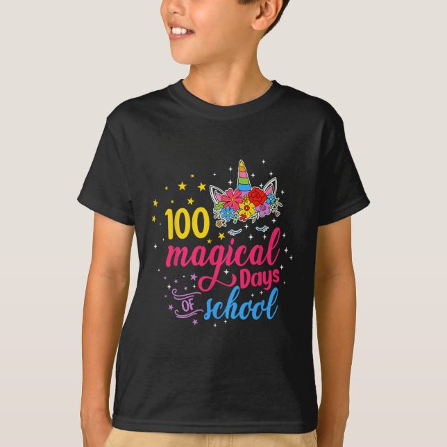 Camiseta 100 Días Magicos Niños Unicornios Costume 100 Días (Anverso)