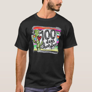 Camiseta 100 Días Más Agudo Cactus Teacher Feliz 100º Día D