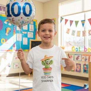 Camiseta 100 Días Más Agudo Sombrero De Cactus Divertido 10