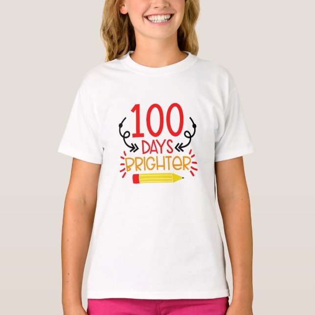 Camiseta 100 días más brillante (Anverso)