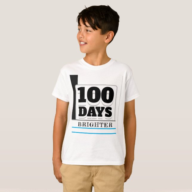 Camiseta 100 días más brillante escuela de 100 días blanco  (Anverso completo)