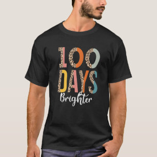 Camiseta 100 días más brillante para los maestros niños leo