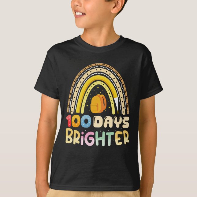Camiseta 100 días más Brillantes 100 días de maestro escola (Anverso)