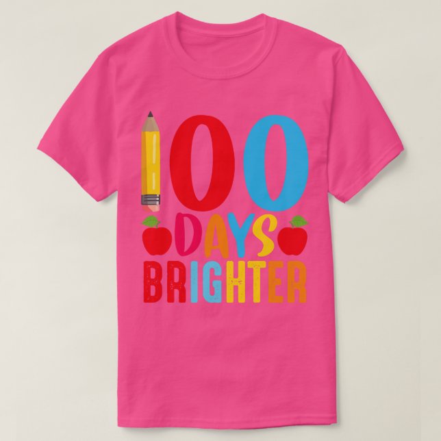 Camiseta 100 días más brillantes Feliz 100 días del Prek 10 (Diseño del anverso)