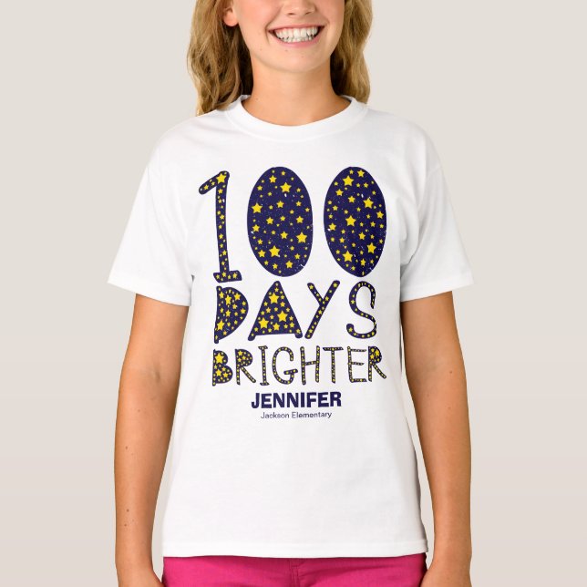 Camiseta 100 días más brillantes y encantadoras estrellas 1 (Anverso)