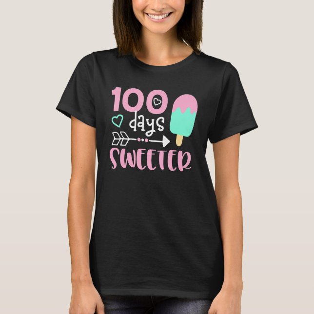 Camiseta 100 días más dulce helado 100 días de escuela (Anverso)
