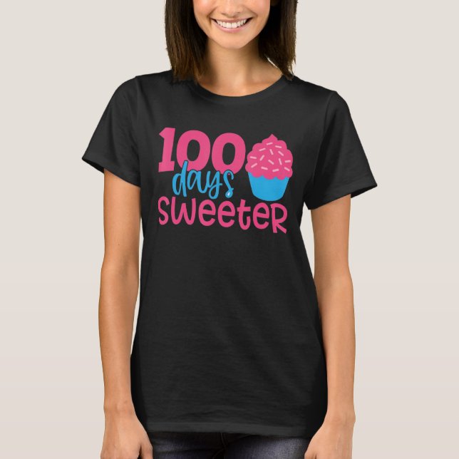 Camiseta 100 días más dulces de tarta 100 días de Chicas es (Anverso)
