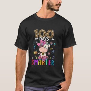 Camiseta 100 días más inteligente Chica de vaca dulce feliz