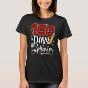 Camiseta 100 Días Más Inteligente Cuadro Rojo Maestro Niños