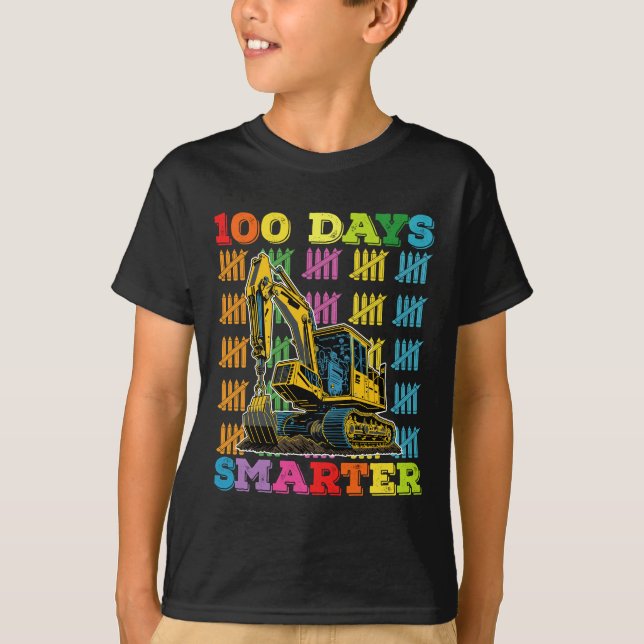 Camiseta 100 días más inteligente excavadora 100º día de cl (Anverso)