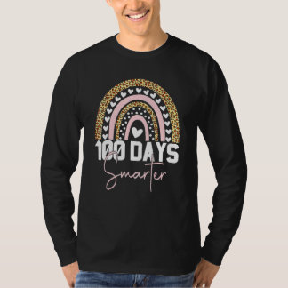 Camiseta 100 Días Más Inteligente Leopardo Arcoíris Feliz 1