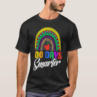 Camiseta 100 días más inteligente leopardo del arcoiris 100