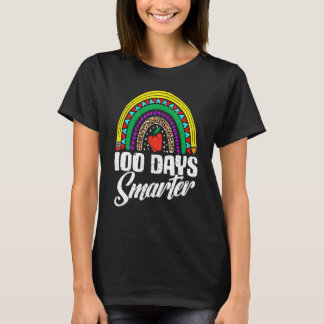 Camiseta 100 días más inteligente leopardo del arcoiris 100