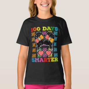 Camiseta 100 Días Más Inteligente Moño Desordenado 100º Día