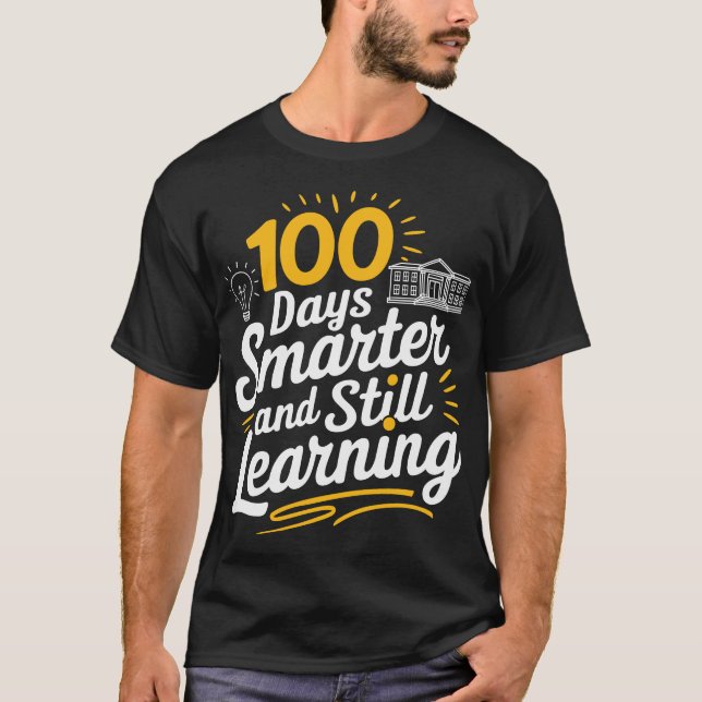 Camiseta 100 días más inteligente monstruo divertido 100 dí (Anverso)