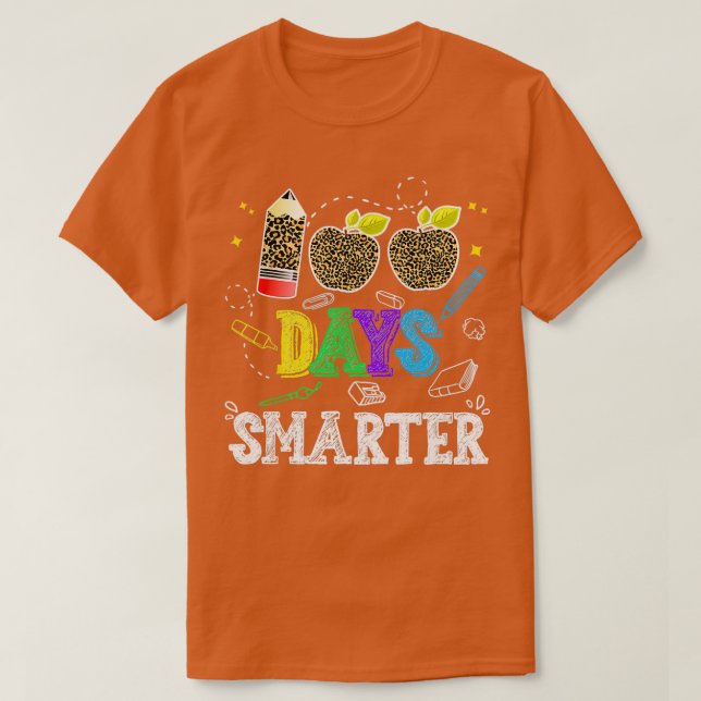 Camiseta 100 días más inteligente profesor estudiante 100º  (Diseño del anverso)