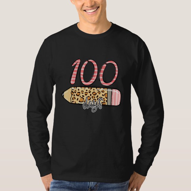 Camiseta 100 días más inteligente profesor o estudiante 100 (Anverso)