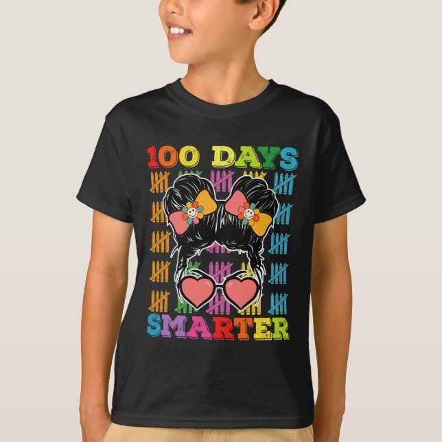 Camiseta 100 días más inteligente y desordenado bollo 100 d (Anverso)