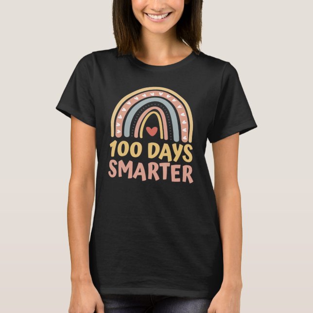 Camiseta 100 Días Más Inteligentes 100 Días De Escuela Boho (Anverso)