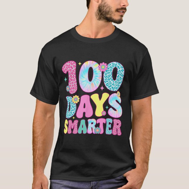 Camiseta 100 días más inteligentes, 100 días felices para l (Anverso)