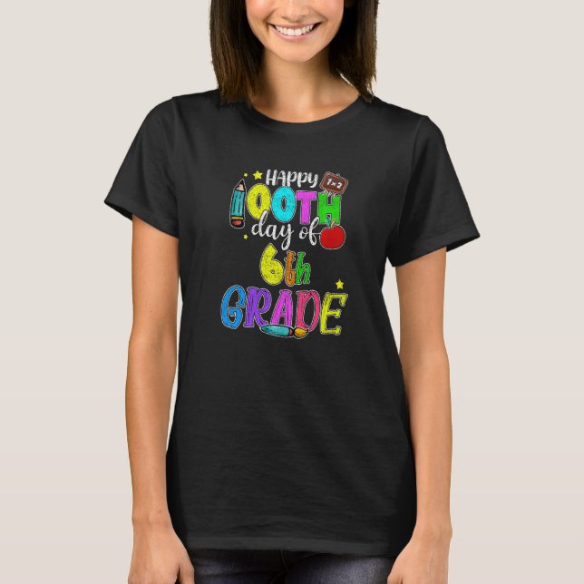 Camiseta 100 días más inteligentes 6° grado 100° día de cla (Anverso)