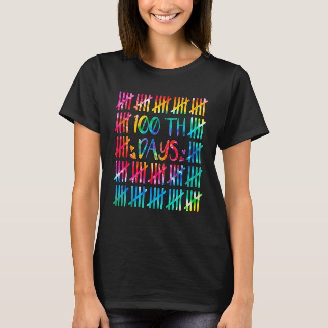 Camiseta 100 Días Más Inteligentes Contando Tally Marca El  (Anverso)