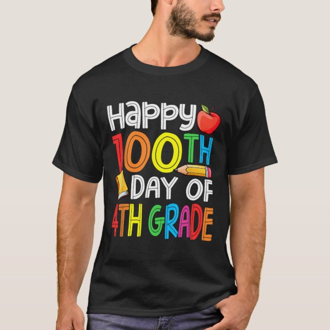 Camiseta 100 días más inteligentes cuarto curso 100° día de (Anverso)